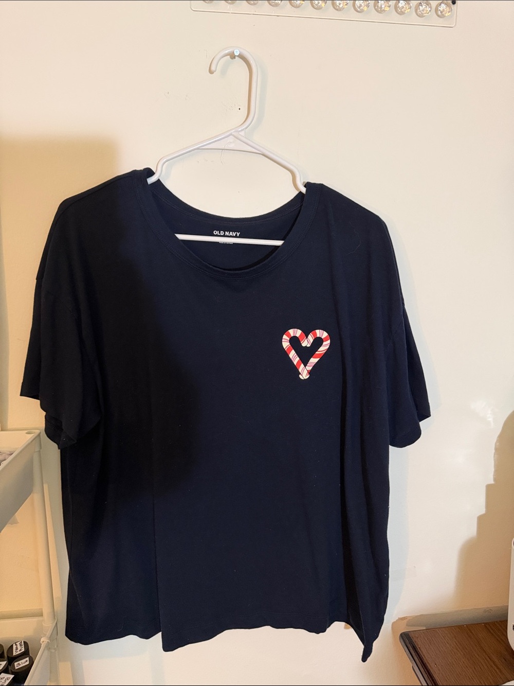 Old Navy Navy Short-Sleeve Tee with Striped Heart Patch